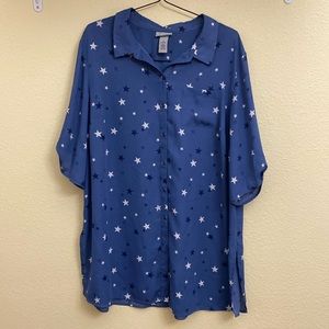 Catherine’s Blue Blouse with Star Print